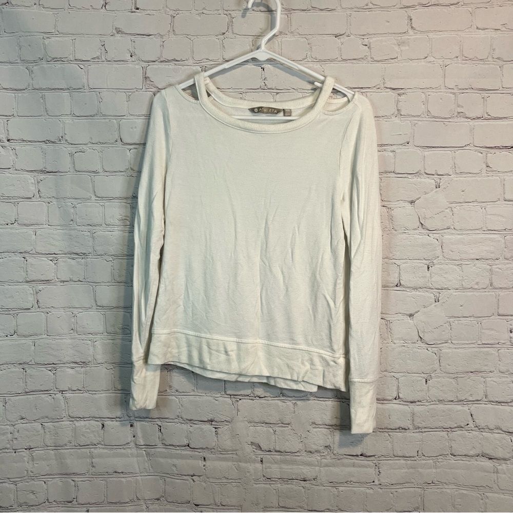 Athleta Cutout neck sweatshirt size XXS white